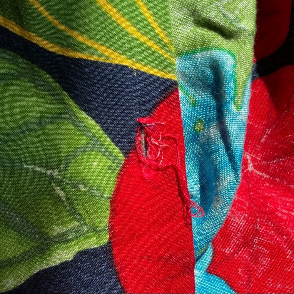 90s Vintage Single Stitch Retro Grandpacore Tropical Button Down Shirt Medium - Image 12