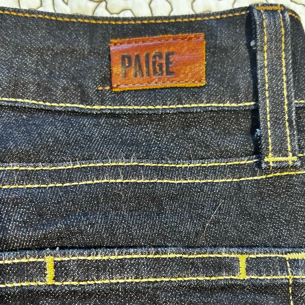PAIGE Peg Straight Leg Dark Wash Mid Rise Jeans in the Wash Bardot Sz 27 - Image 7