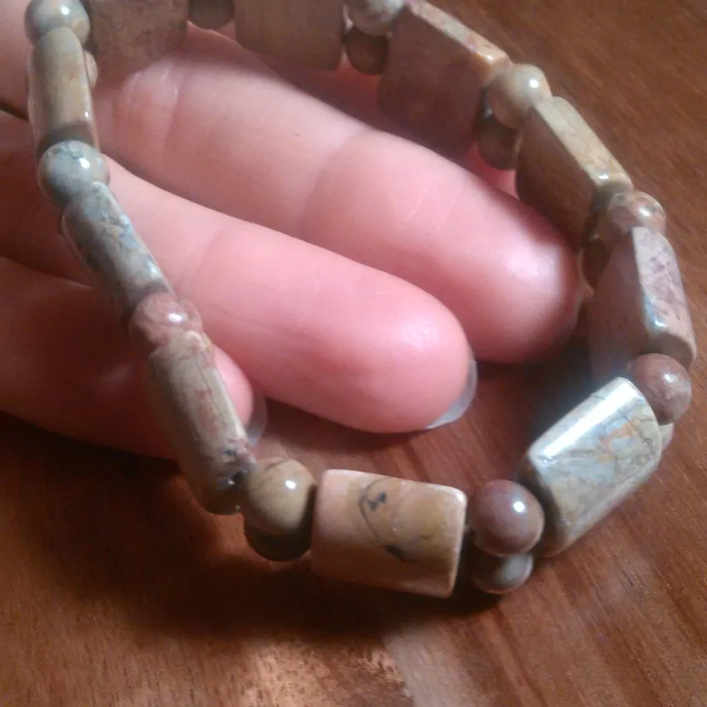 Rainbow Picasso Stone Tanker Stretch Bracelet (6 to 7 Inch) - Image 7