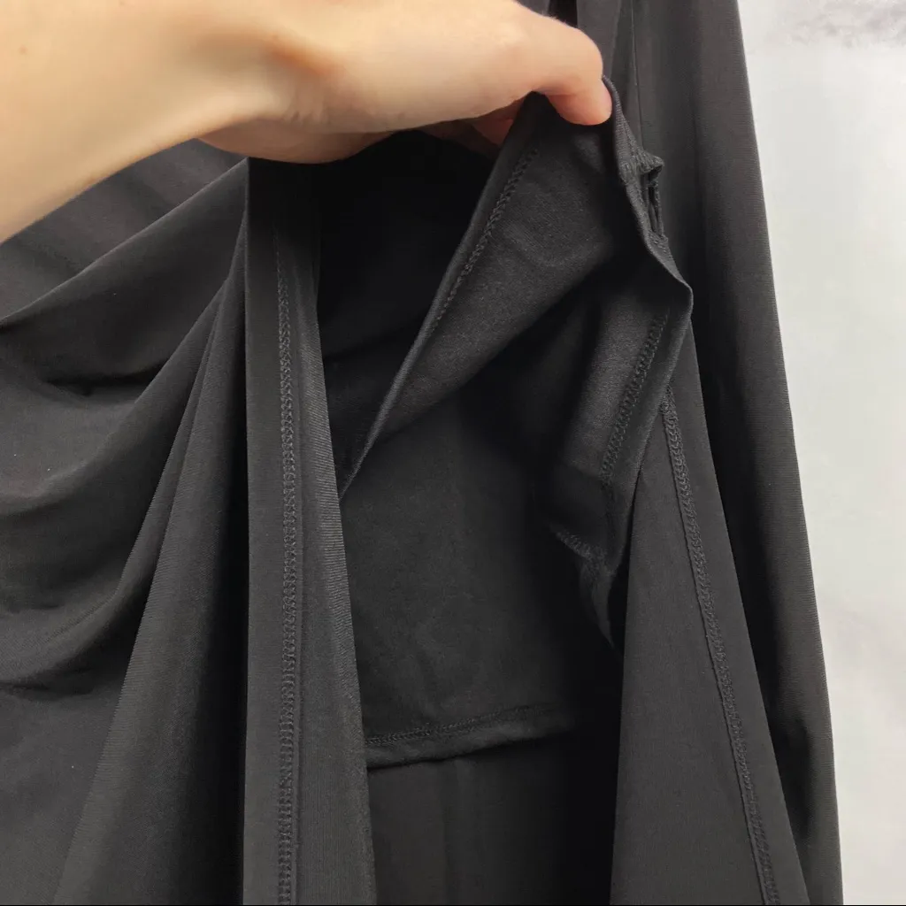 NWT Eliza J Sleeveless Faux Wrap Stretchy Drape Midi Dress Black Plus 22 Formal - Image 7