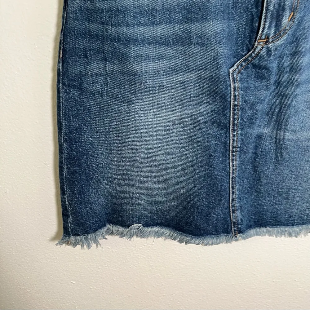 Loft Denim Frayed Skirt Cut Off Medium Wash 4 - Image 5