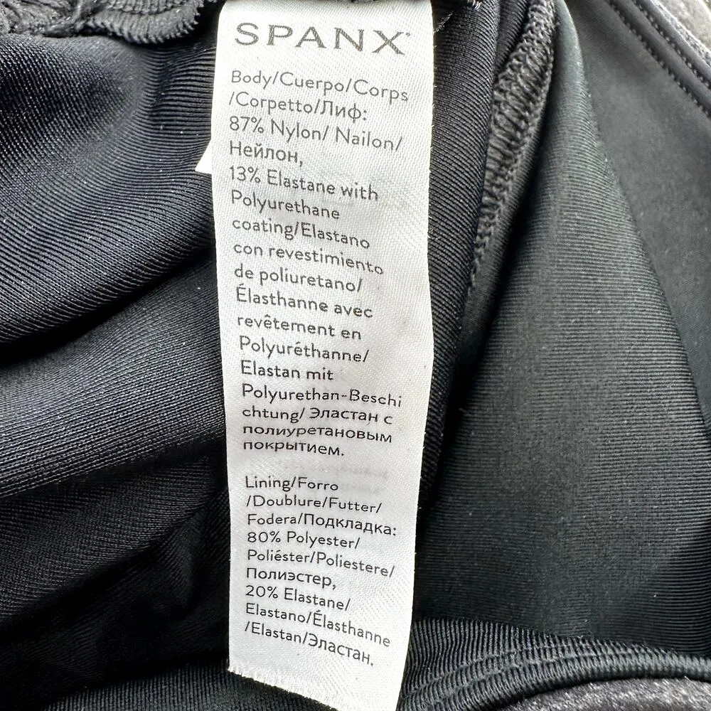 SPANX Faux Leather Leggings Shaping Compression High Waisted Stretch Black M - Image 5