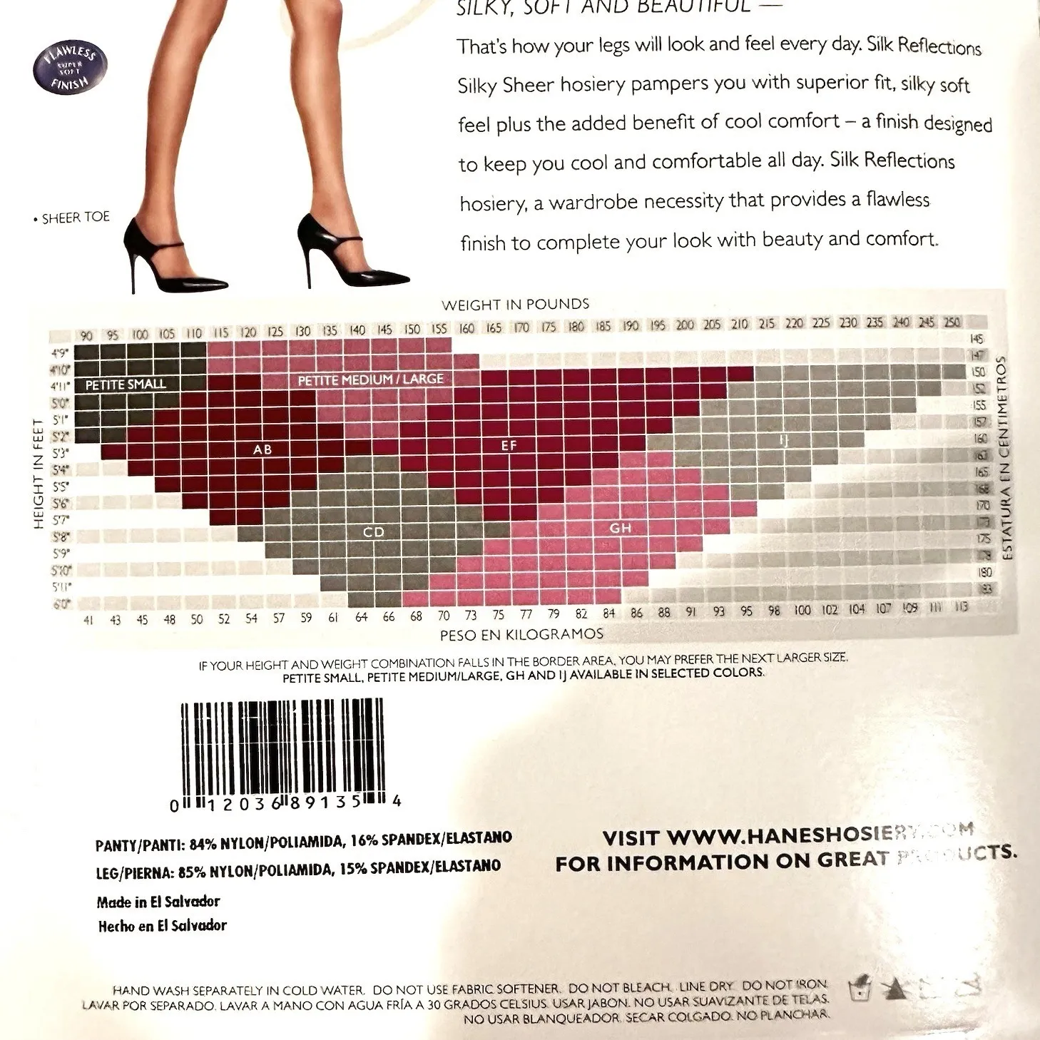 Silky Reflections Silky Sheer Pantyhose Control Top Plus Size GH Travel Buff New - Image 6