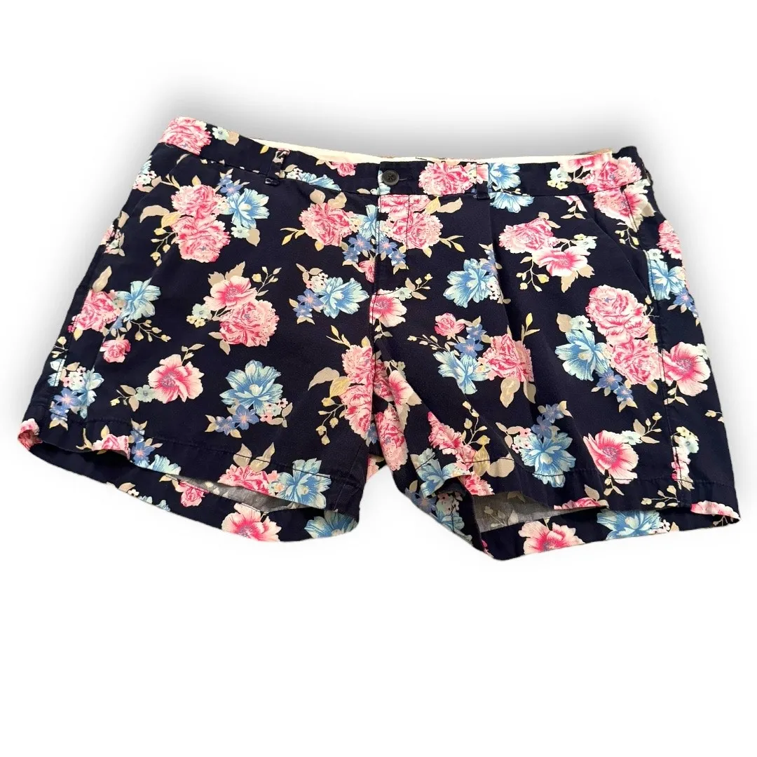 5/$65   Old Navy Womens Shorts Sz 16 Navy‎ Blue Pink Tan Floral Shortie - Image 4