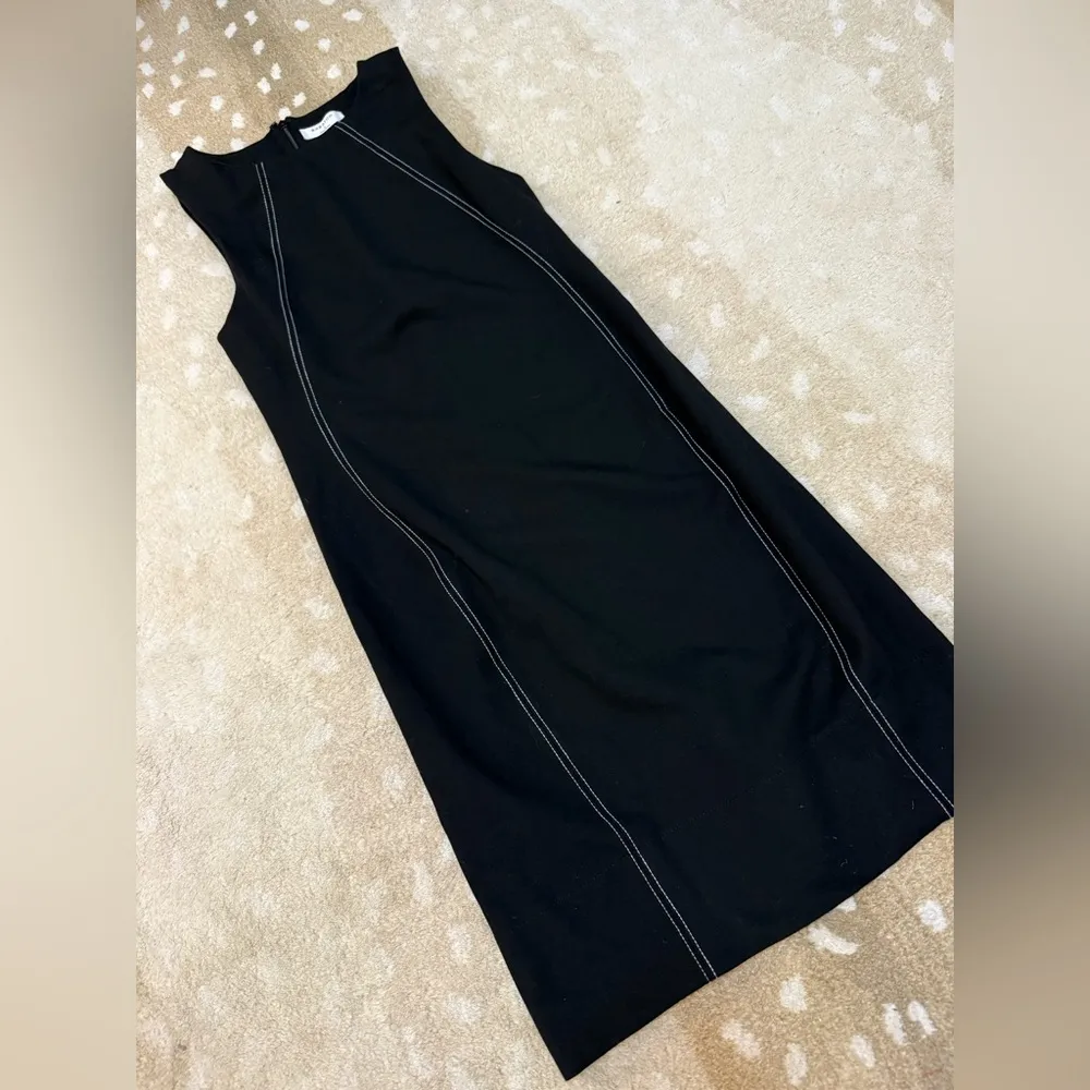 Aritzia Babaton black mini dress white stitching women’s size 2 - Image 4