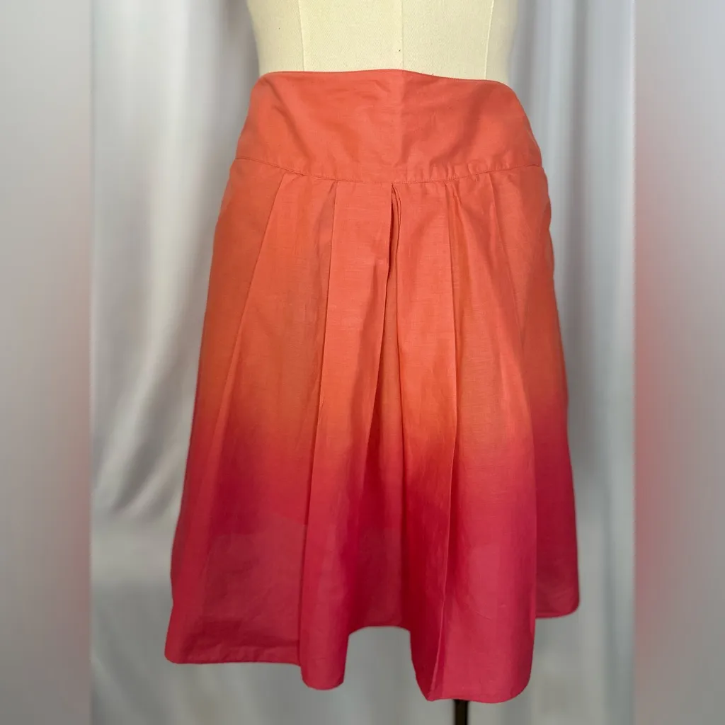 St. John's Bay Coral Pink Ombre Pleated A-Line Skirt Wide Waistband (1069) - Image 2