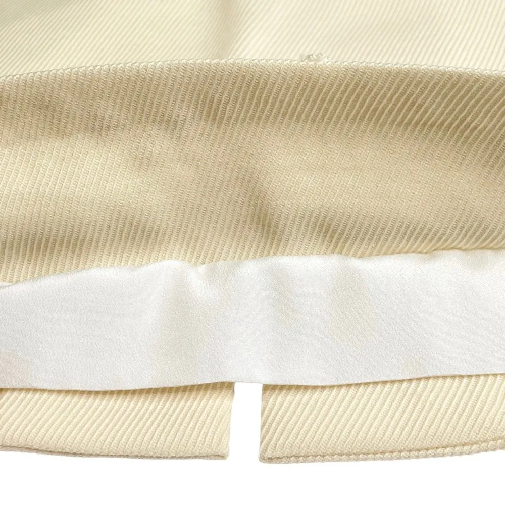 Valentino 𑁍 Chic Rose Lace Appliqué Ribbed Wool Pencil Skirt 𑁍 Cream Size 4 - Image 9