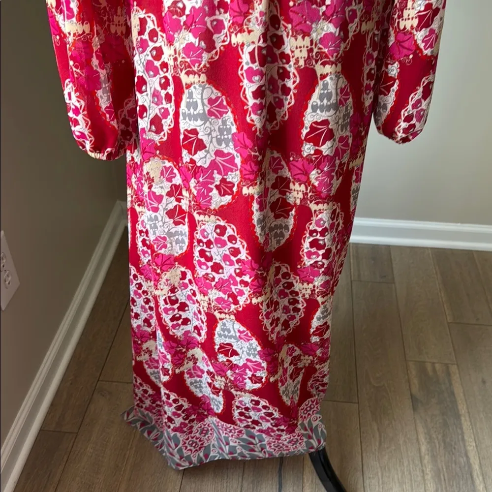 Chelsea & Violet Red Plunge Neckline Sundress with Bishop Sleeves - Image 9