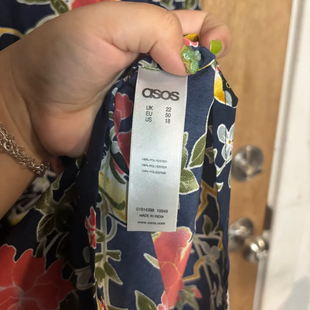 ASOS curve Floral Long‎ Sleeve Dress size 18 - Image 8