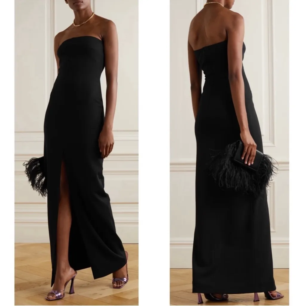Solace London Bysha Black Strapless Maxi Dress UK12/US8 - Image 5