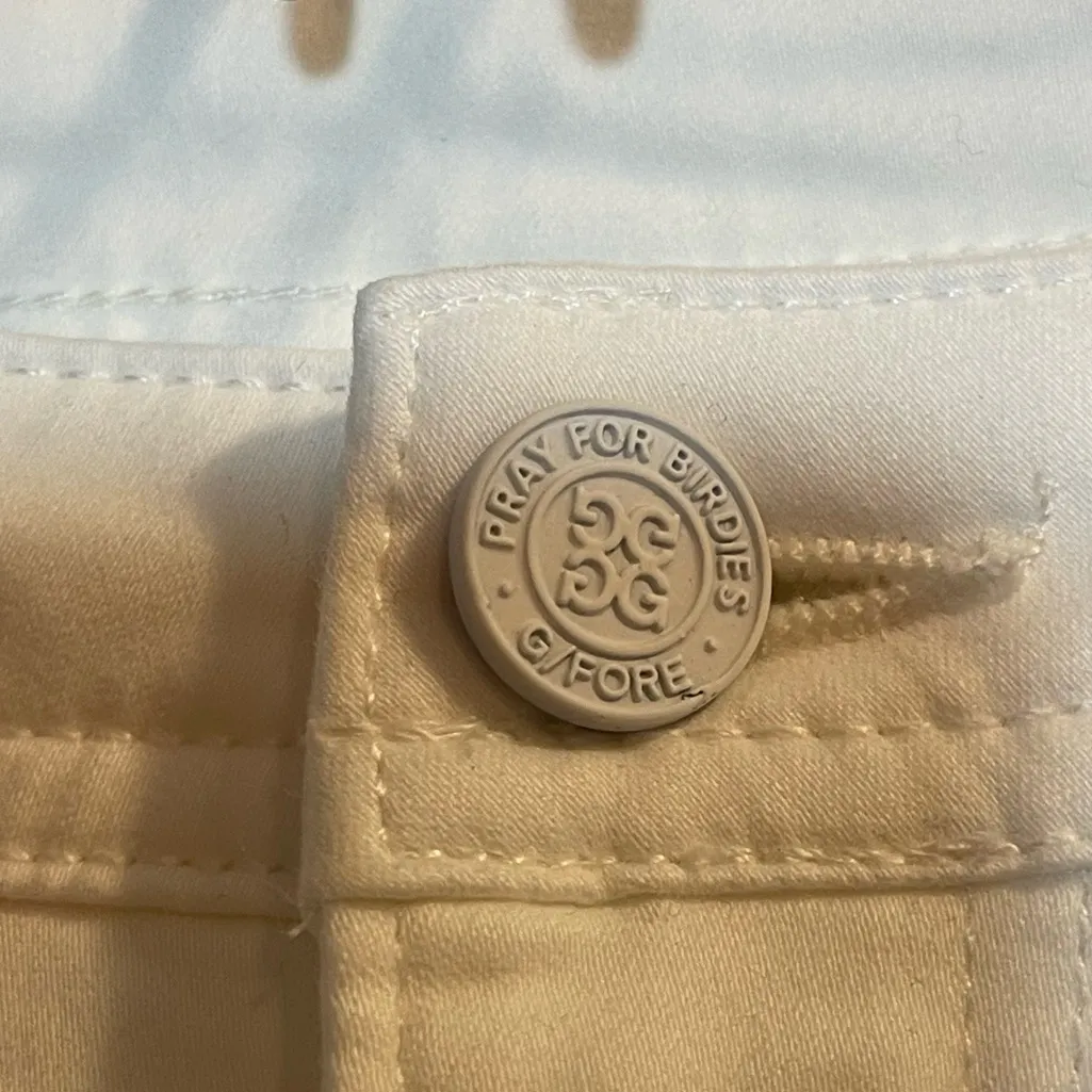 G/FORE Women's White 5 Pocket Slim Fit Pants with Stretch Golf Active Size 4 - Image 4