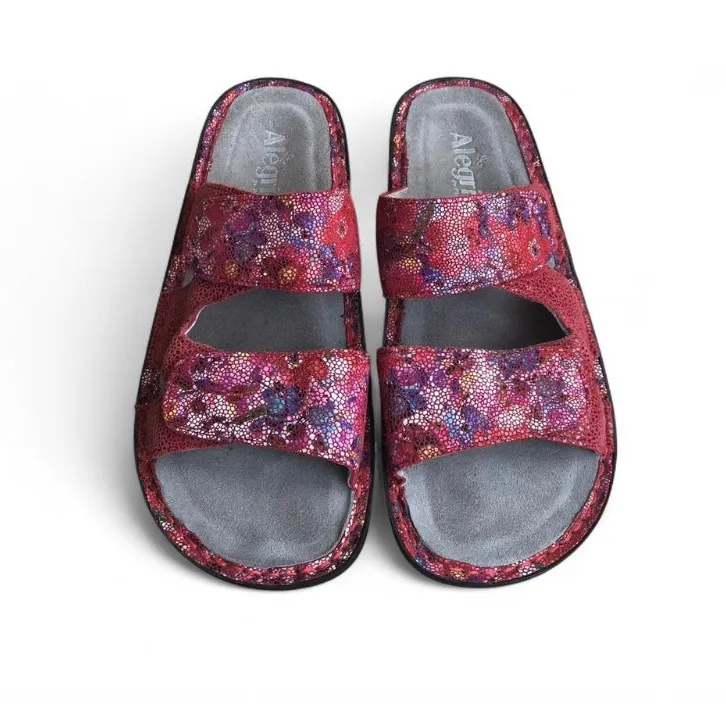 Alegria Women US 9.5 10 Red Floral 40 CAM-138 Double Strap Slides Sandals NICE!! - Image 2
