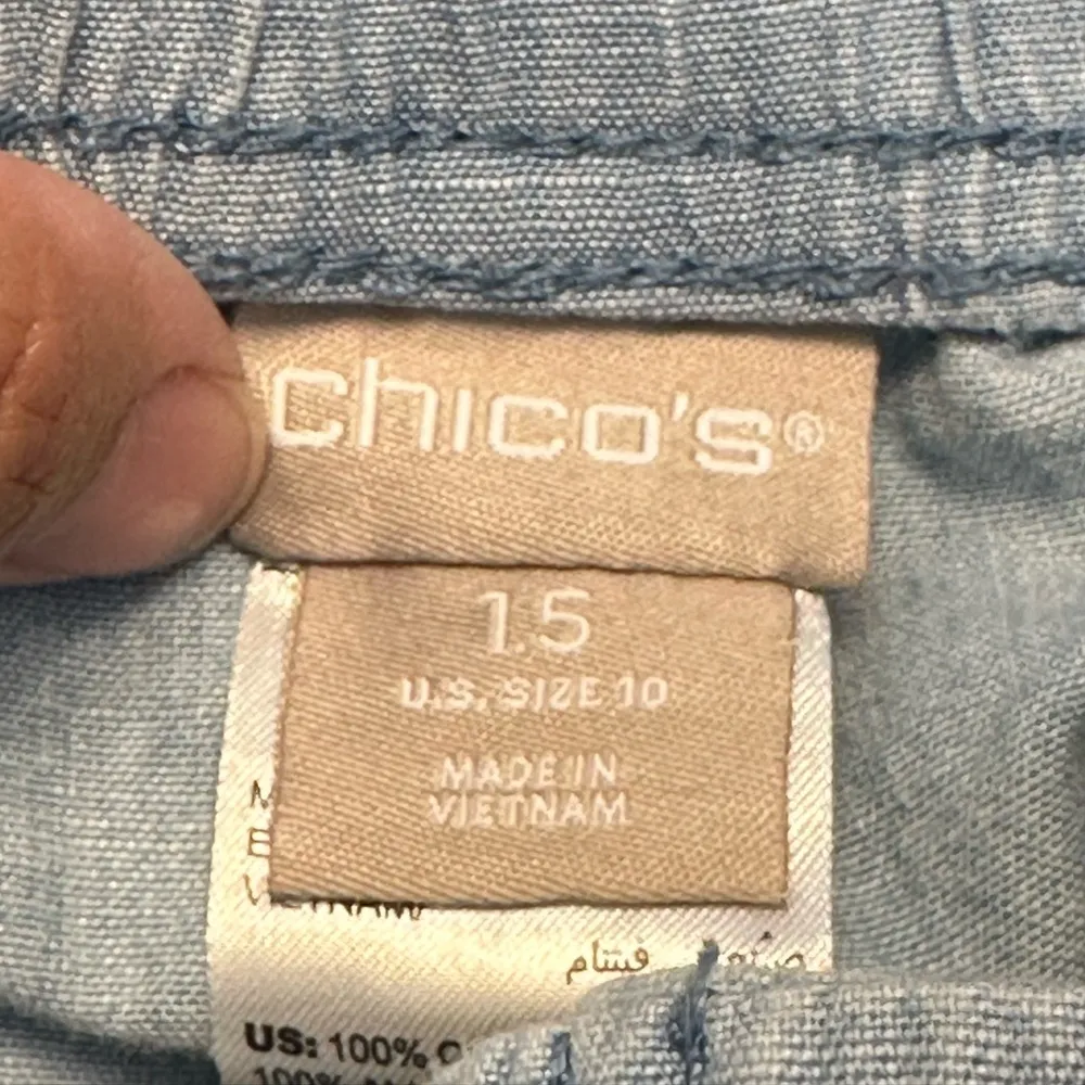 Women's Chico's Light Blue Light Weight Pant Size 1.5 (8-10) EUC #5106 - Image 6