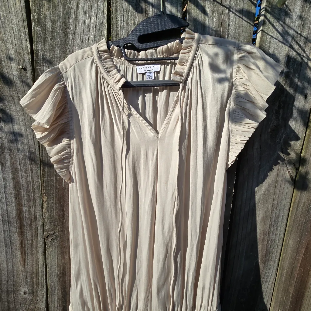 Current Air Ecru Mini Dress With Pleated Skirt XS - Image 5