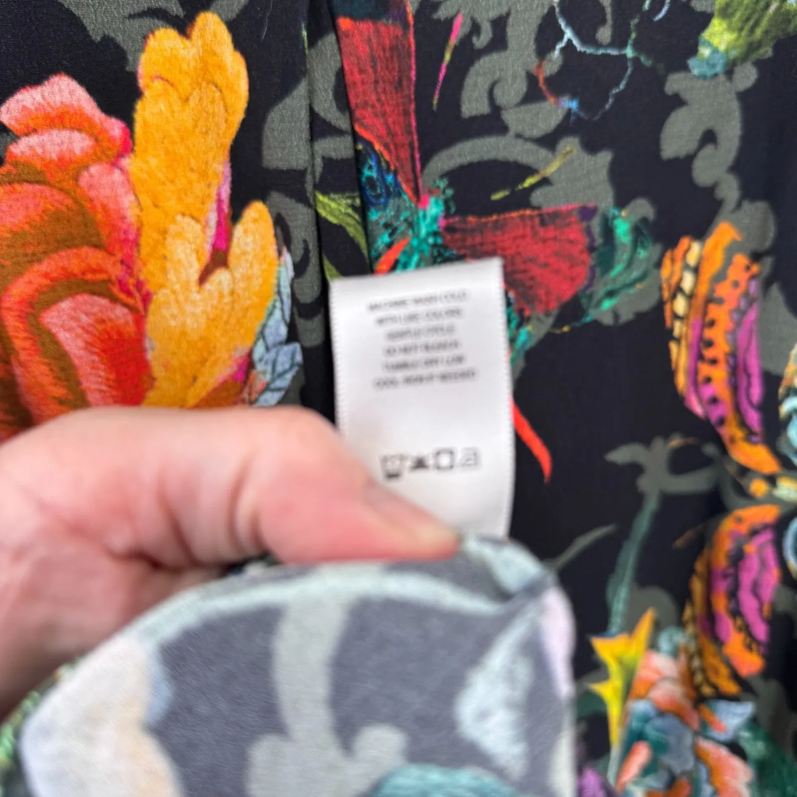 John‎ Mark Boho Button Front Shirt Womens XL Patchwork Embroidered Velvet Trim - Image 12