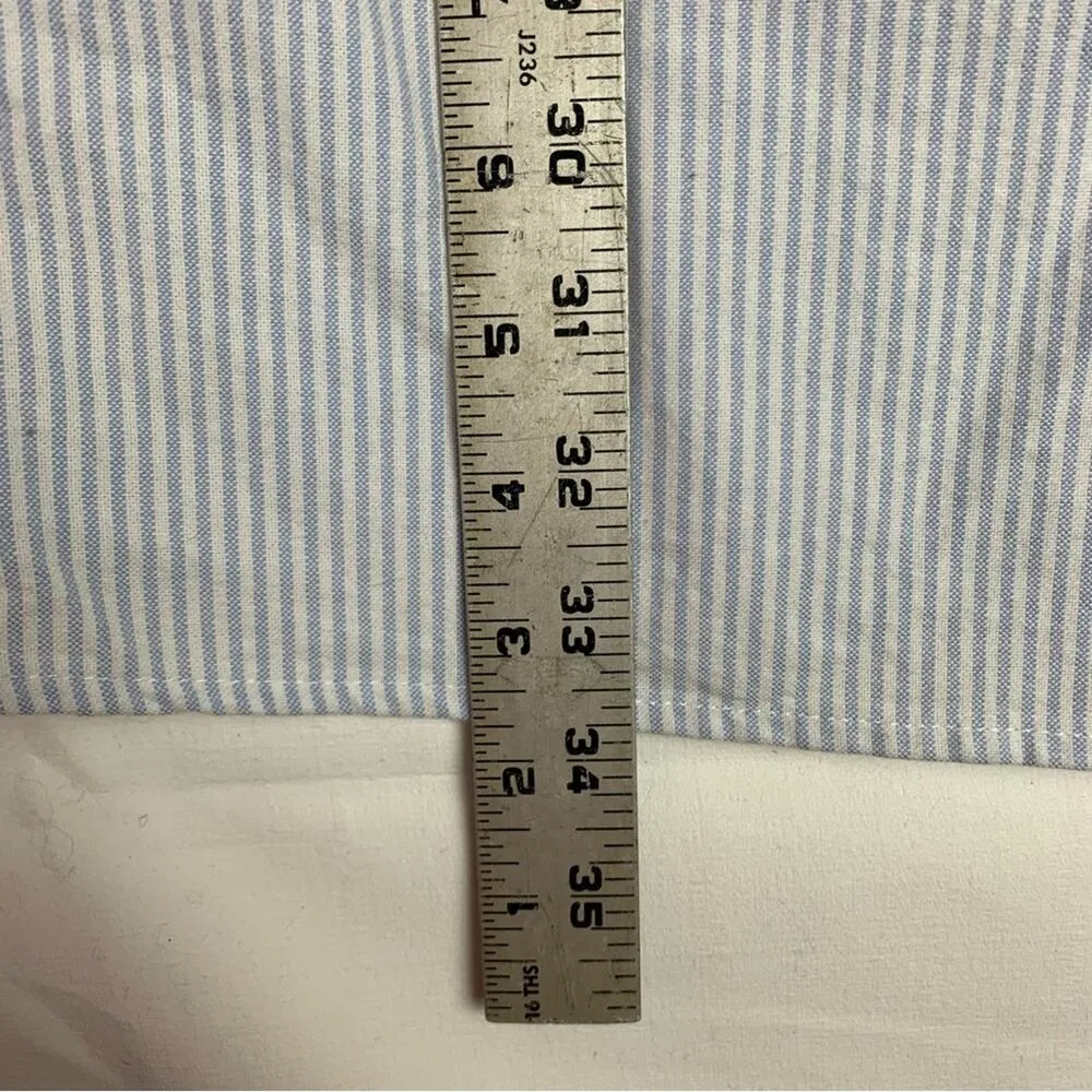 John Galt women's one size small stripe dress blue white seersucker brandy mini - Image 13