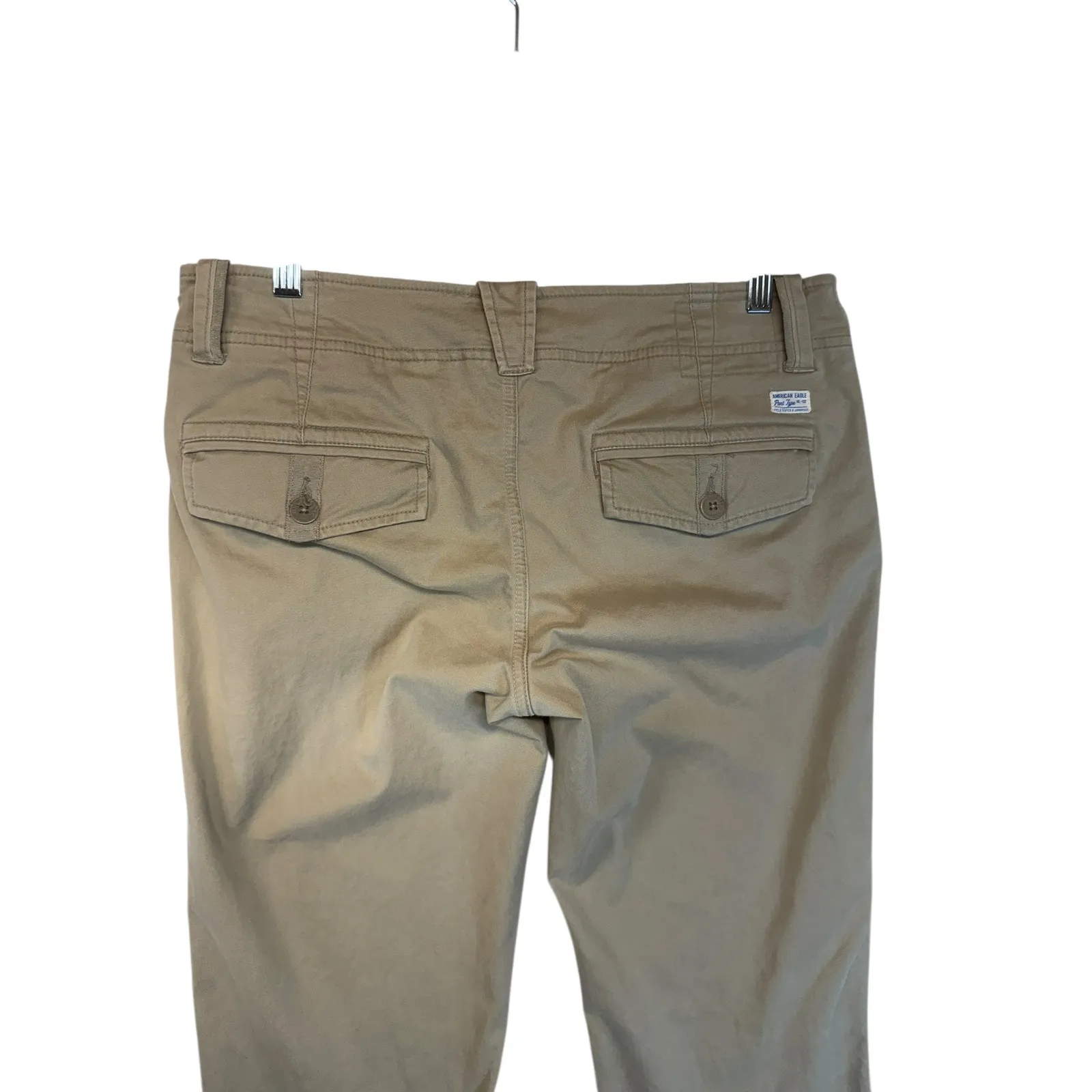 American Eagle Outfitters Women Khaki Bootcut Flare Pants Y2K 90s Retro Sz 10 - Image 7