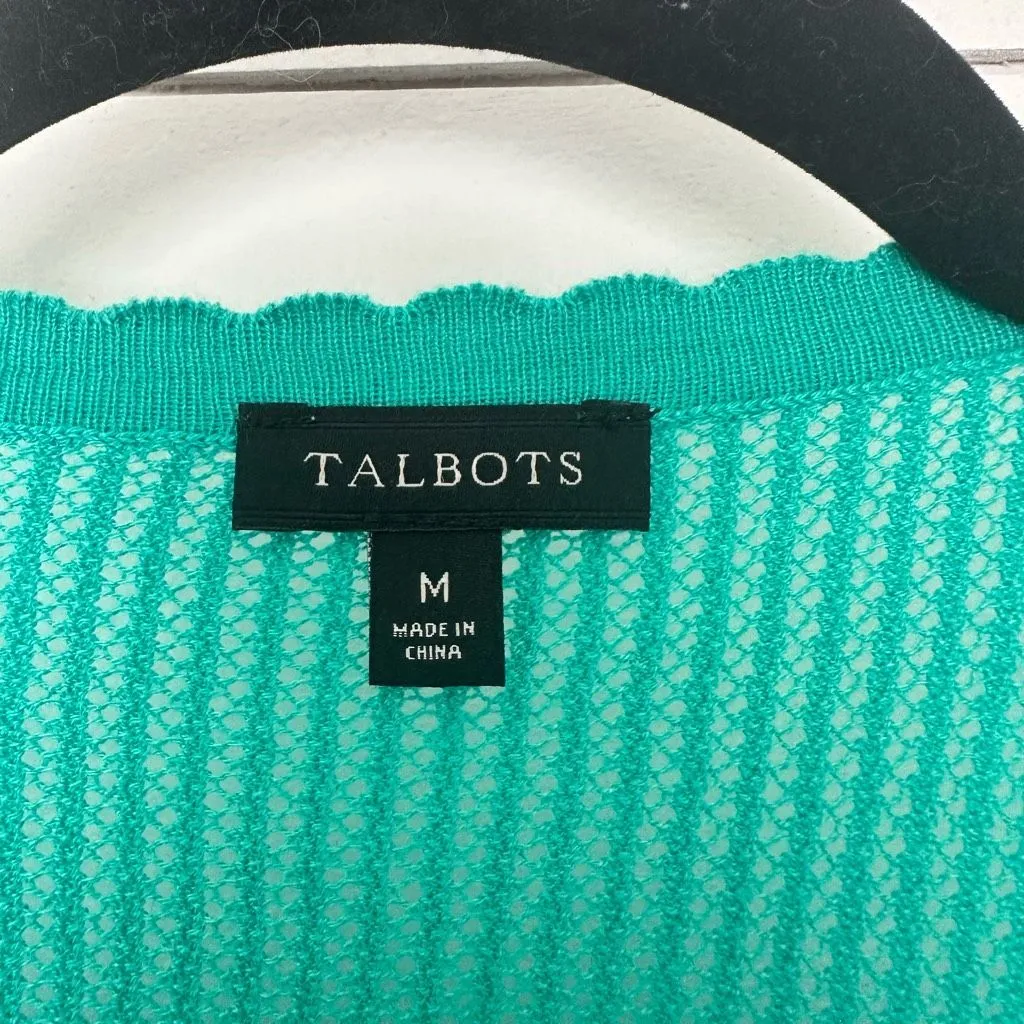 Talbots Women’s Medium Green Cardigan Cotton Modal - Image 2