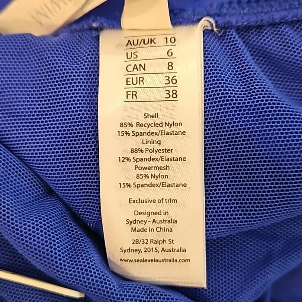 💕SEA LEVEL💕 Eco Essentials Keyhole Halter One Piece Swimsuit Cobalt Blue 6 NWT - Image 12