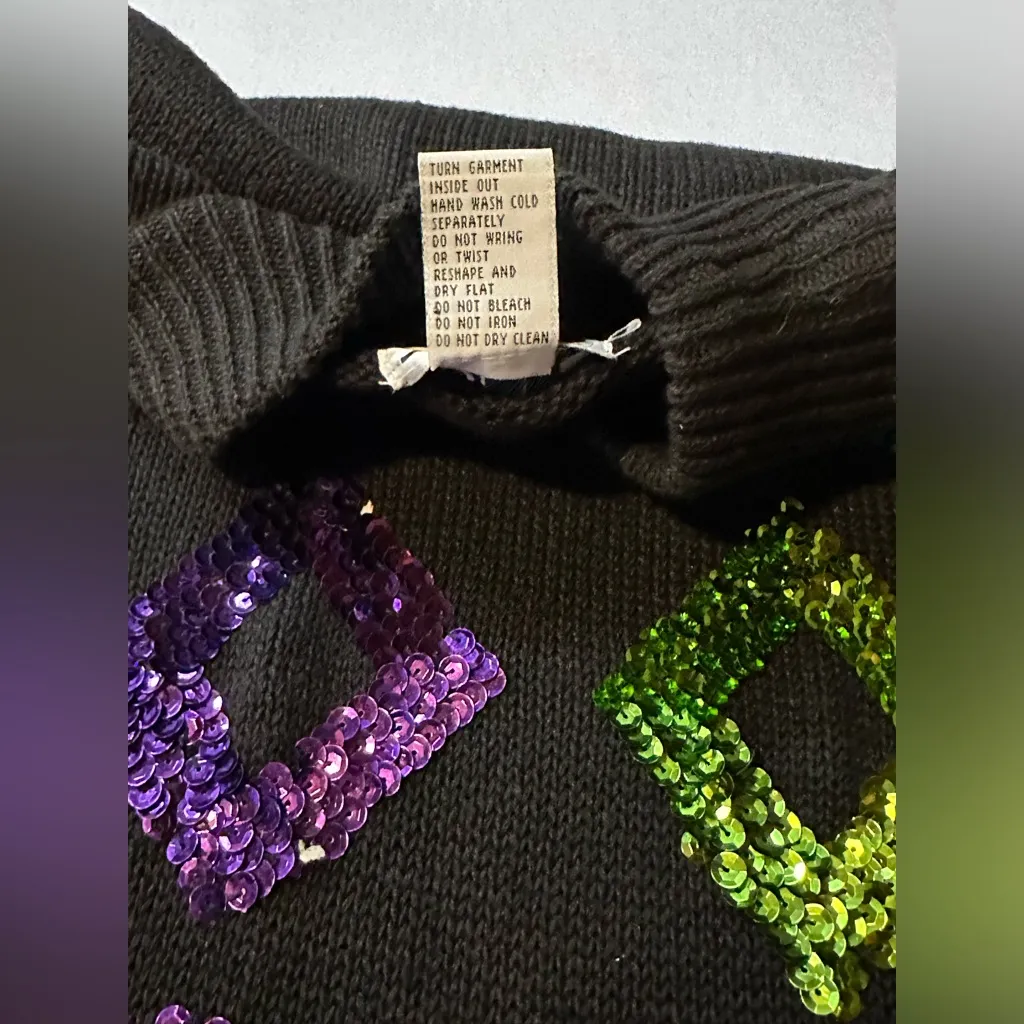 Vintage Joule Energy Ugly Sweater • Bright And Colorful • Excellent Condition Black Size L - Image 4