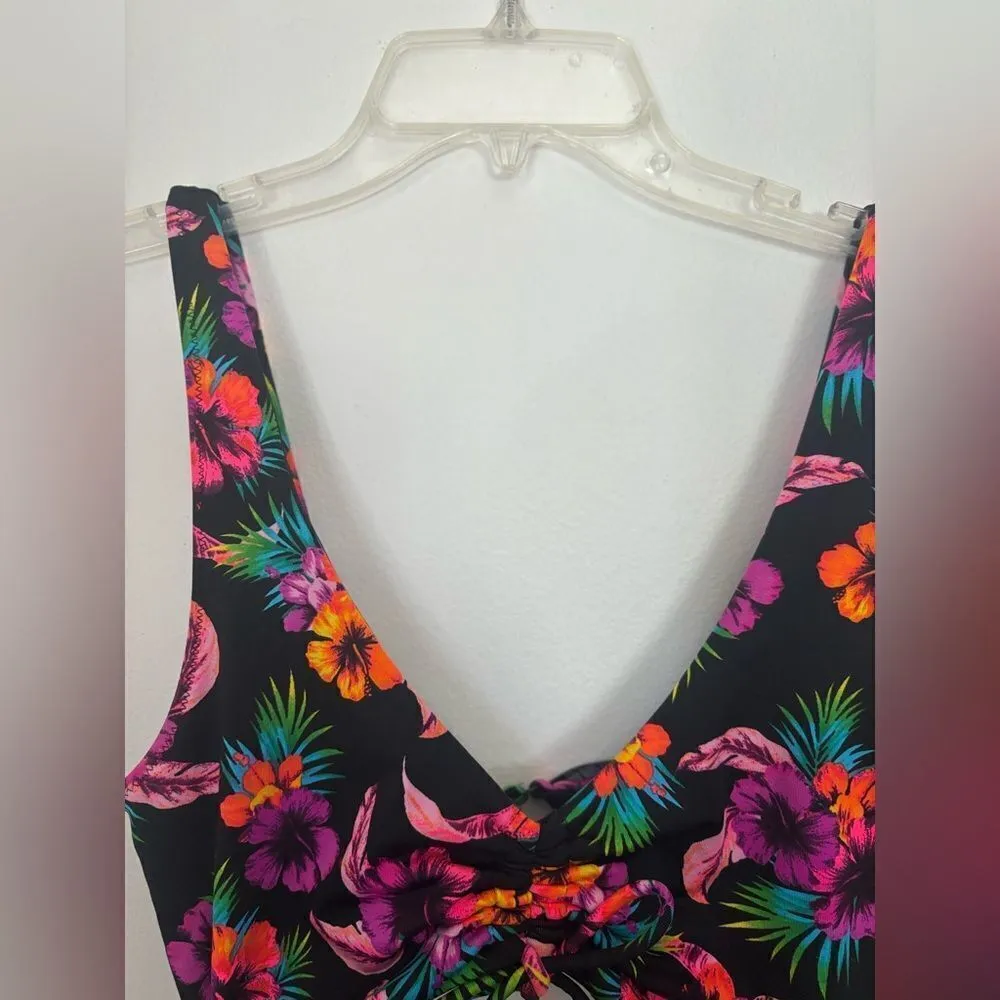 Victoria’s Secret PINK one piece cutout tropical print swimsuit size medium - Image 8