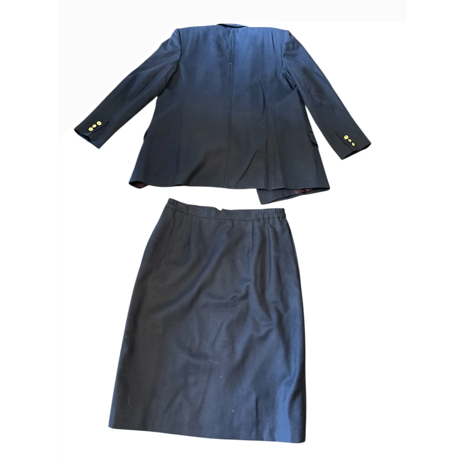 Vintage Giorgio Sant Angelo Black Wool Blazer Skirt Suit Set Double Breasted Size 14 - Image 14