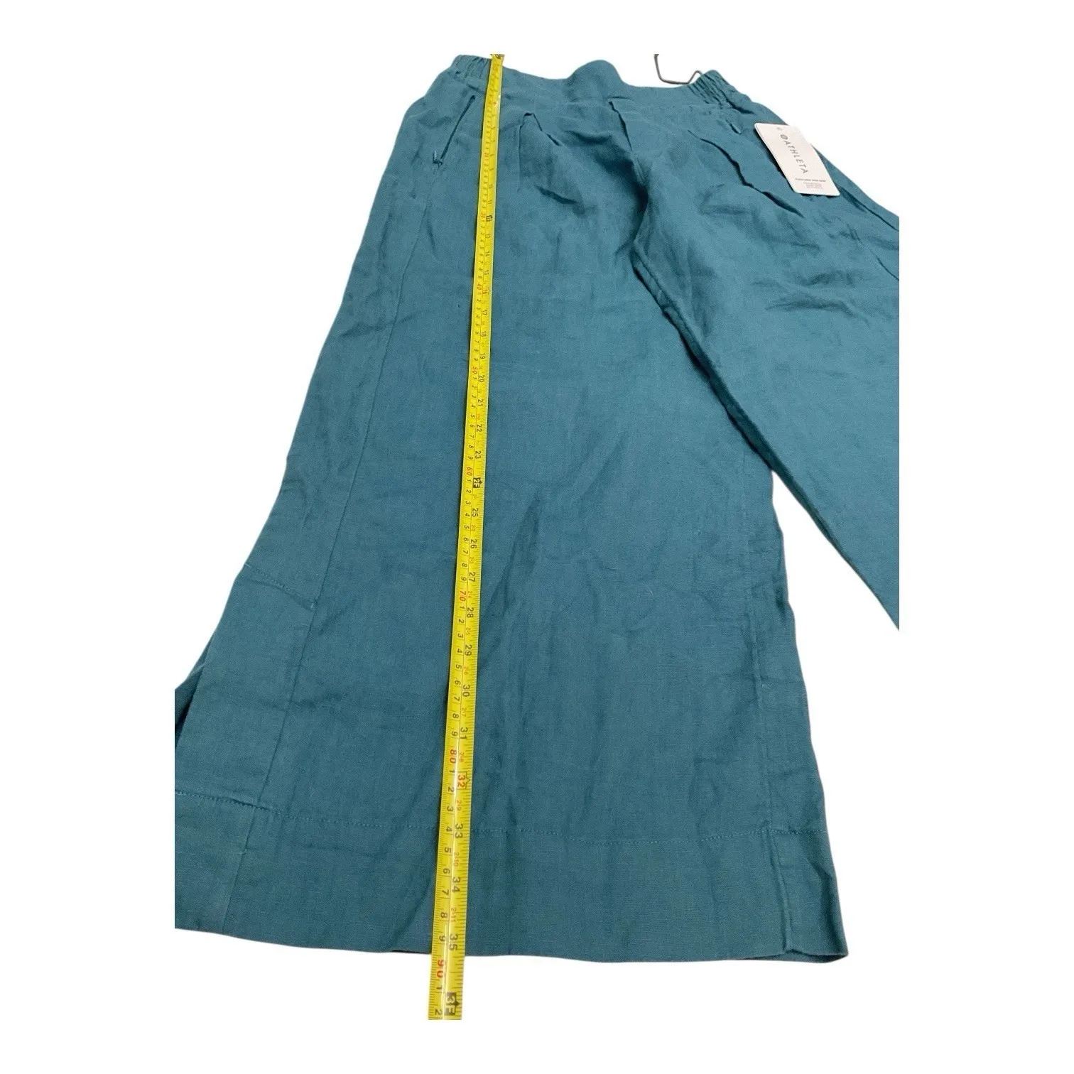 Athleta Playa Linen Wide Leg Crop Pants Womens Size 4 Teal NWT - Image 8