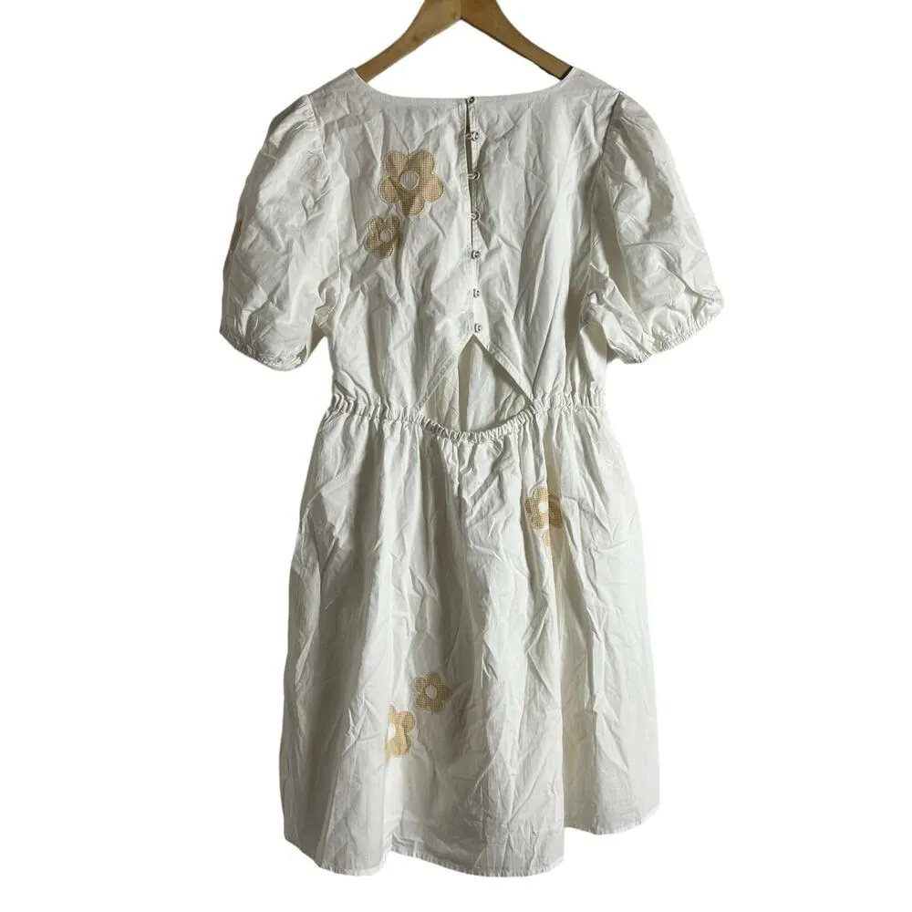 Madewell Annamarie Floral Cotton Embroidered Short Sleeve Mini Dress Size 8 - Image 14