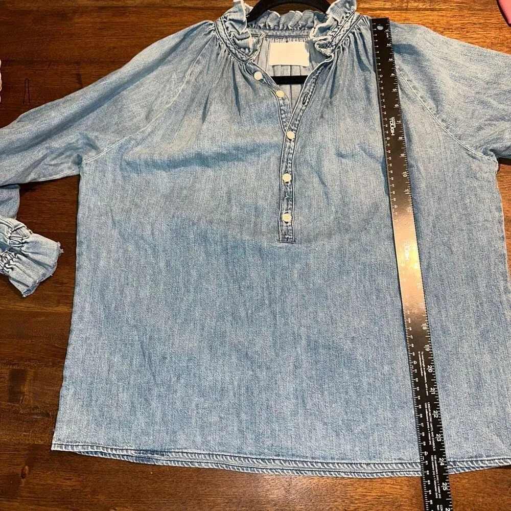 Citizens of Humanity Iris Denim Long Sleeves Blouse - Image 11