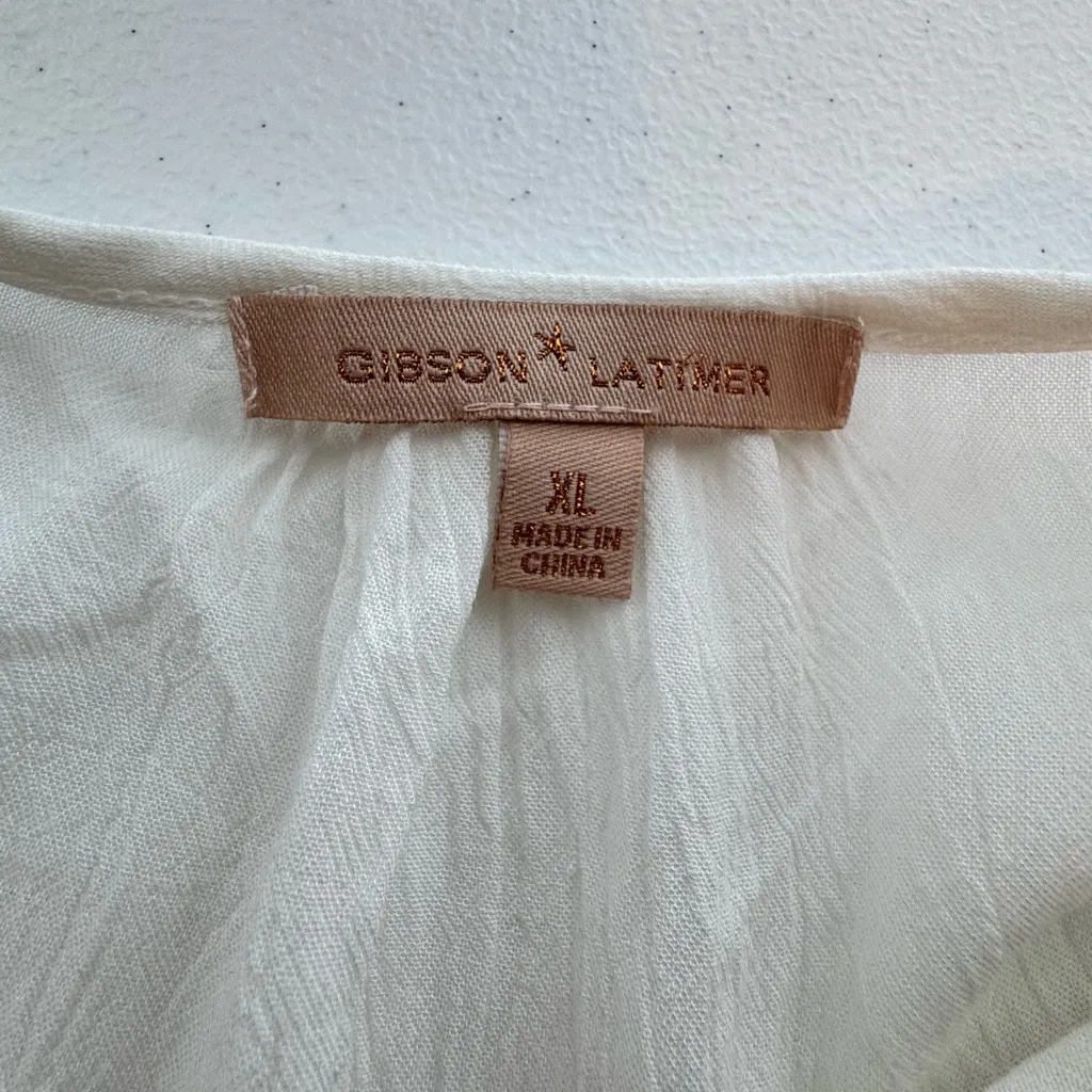 NWT Gibson Latimer Aztec Boho Tassel Blouse Size Extra Large - Image 3