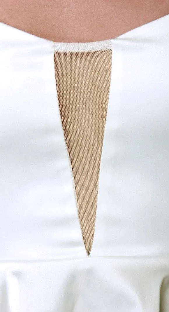 Strapless Peplum Mesh Top - Image 9