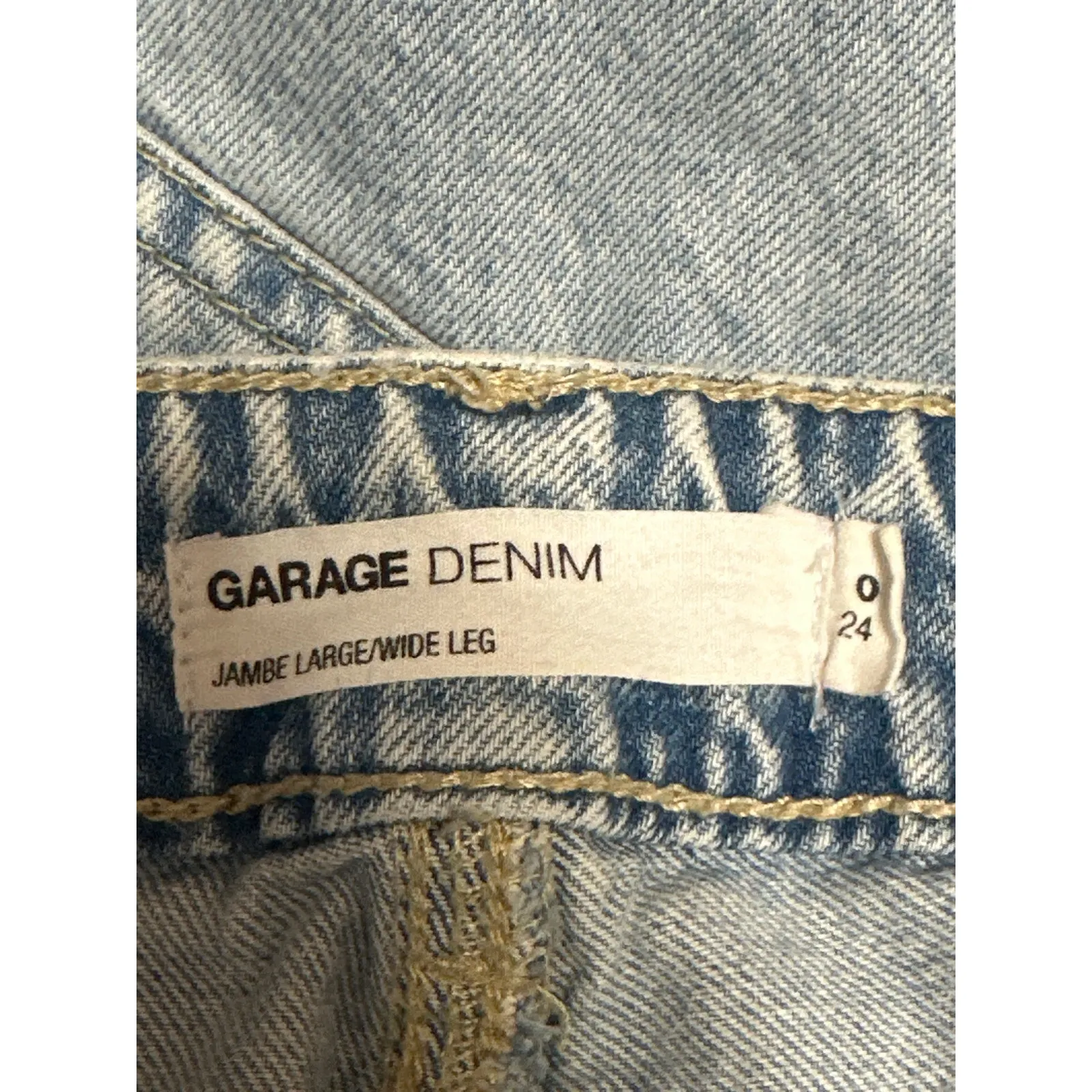 Garage Women's Blue High Rise Distressed Straight Wide Leg Denim Jeans Pants 0 - Image 4