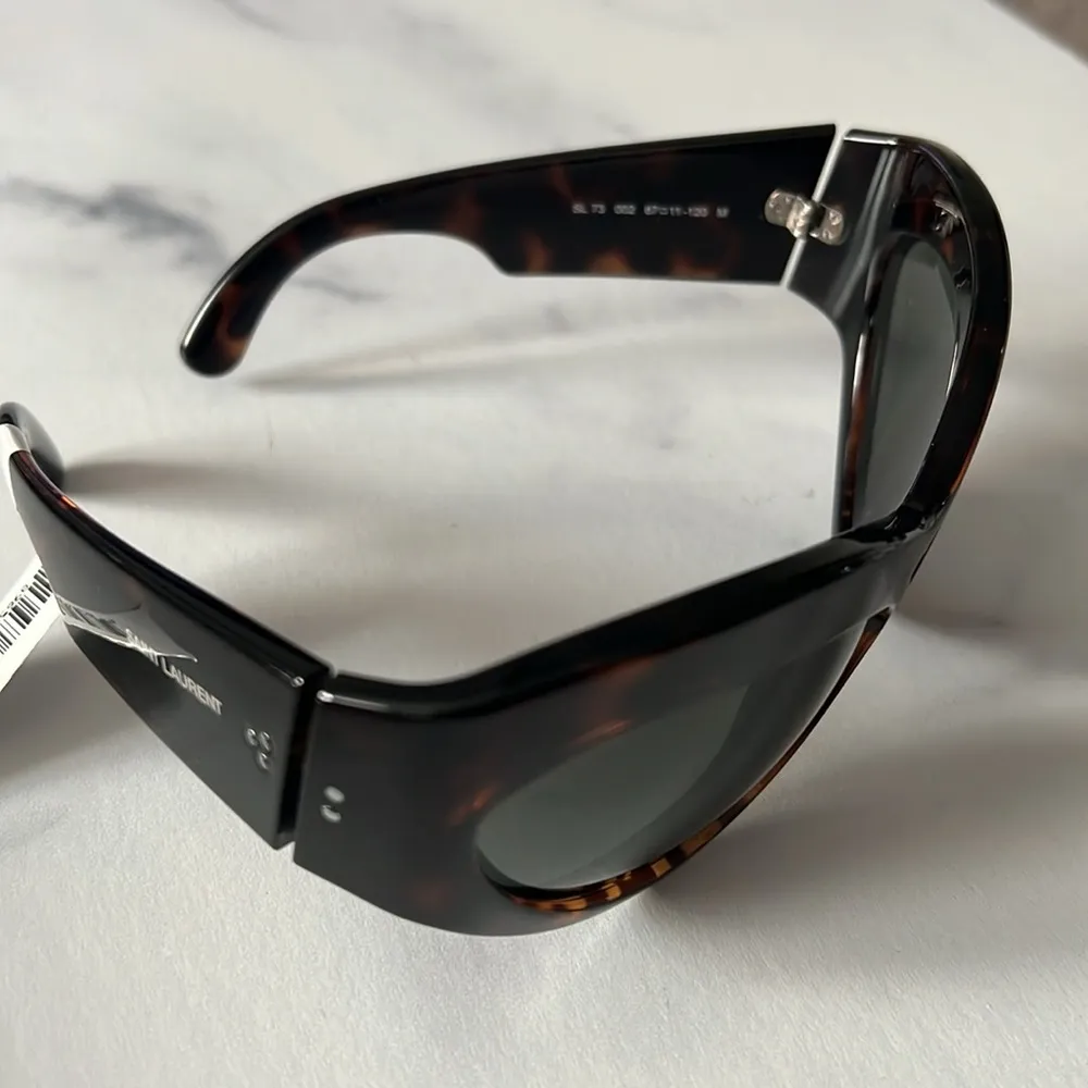 Saint Laurent Cat Eye Sunglasses, Brown Tortoise 67mm New w/Tag - Made in Italy - Image 6