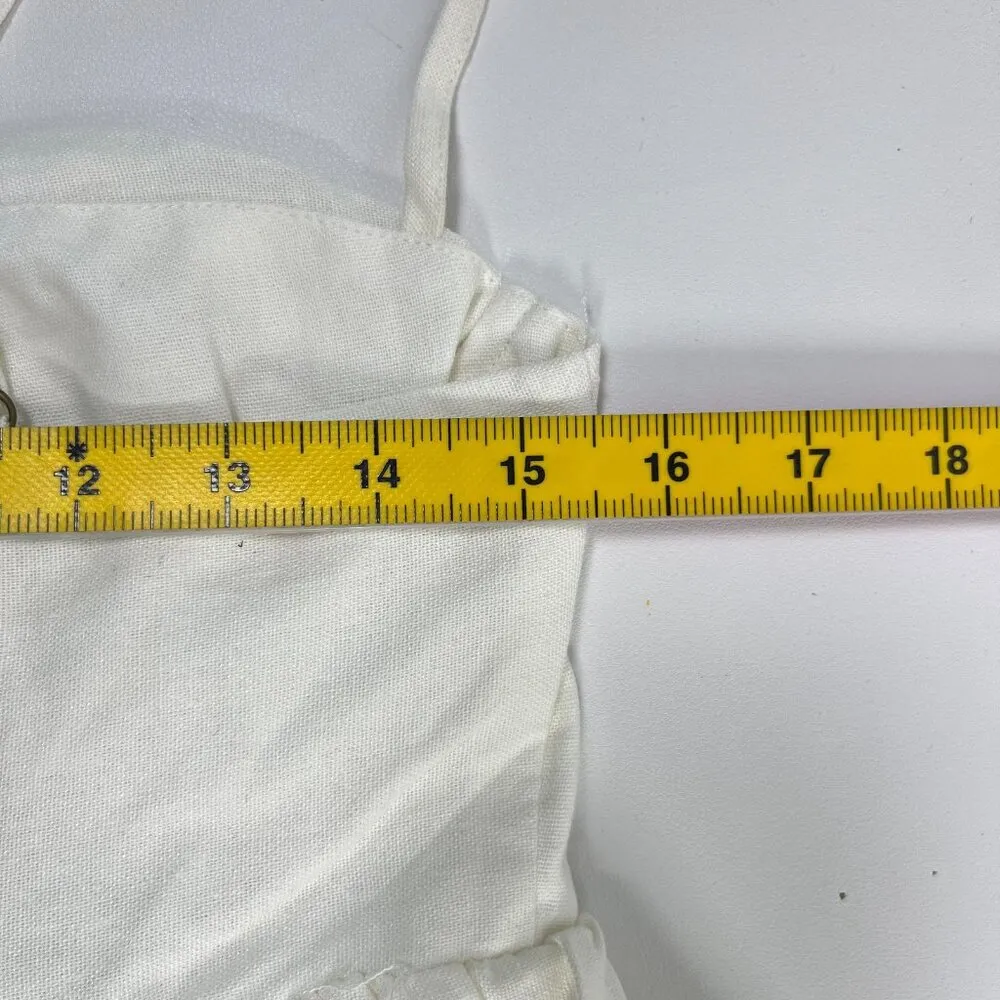 NWOT Farm Rio Linen Blend White Sleeveless Maxi Dress Size L - Image 13