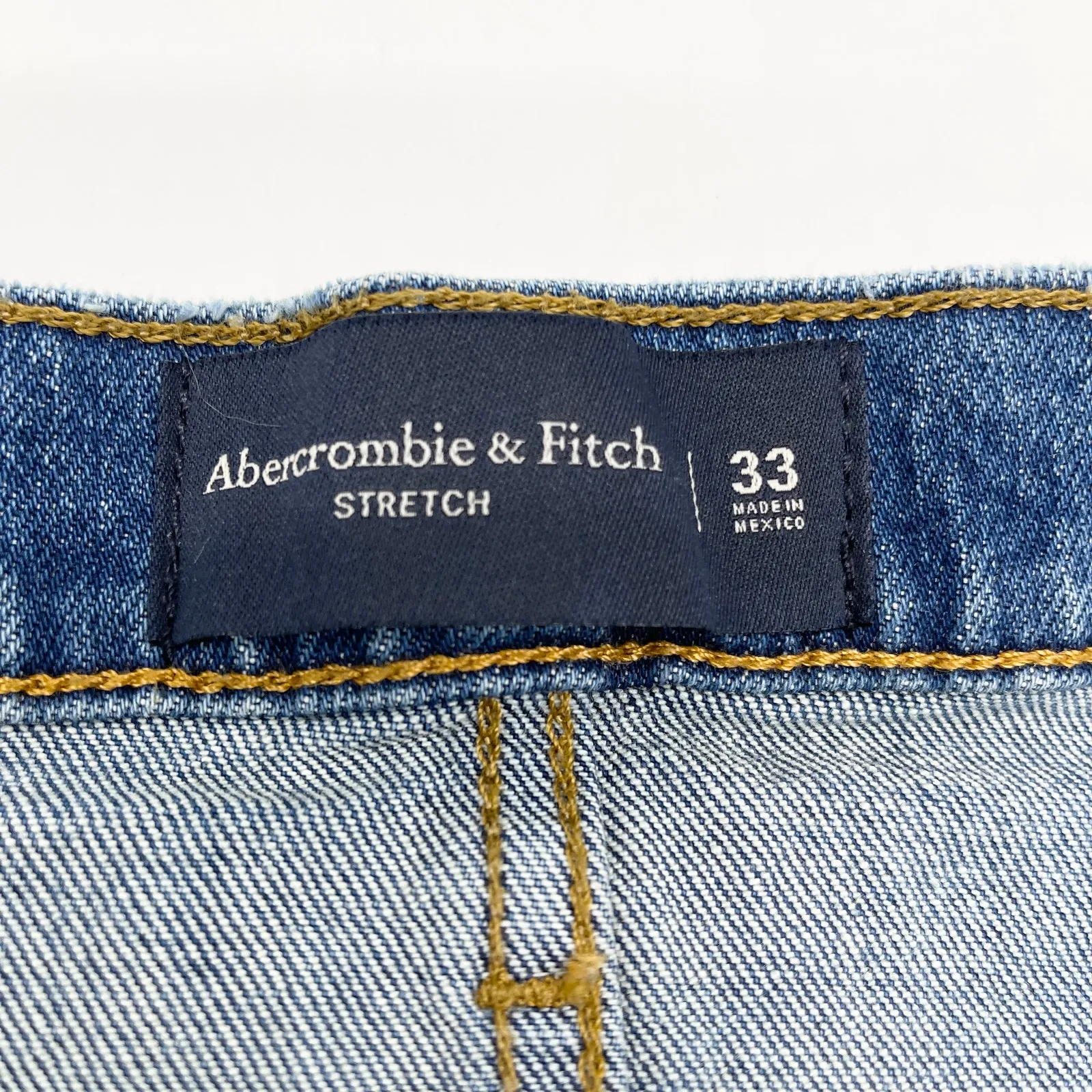 Abercrombie Fitch Womens Denim Shorts 33 Blue Cuffed Y2K Indie Preppy‎ Coastal - Image 6