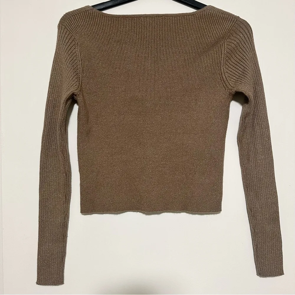 House of Harlow 1960 Metallics Long Sleeve Top Medium Gold - Image 2