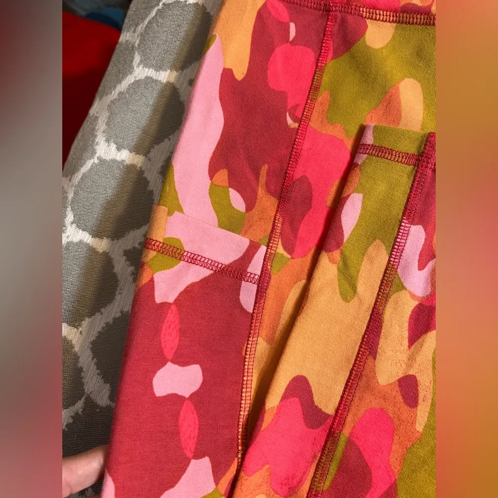 LOGO by Lori Goldstein Colorful Camouflage Women's Leggings cotton and spandex - Image 4