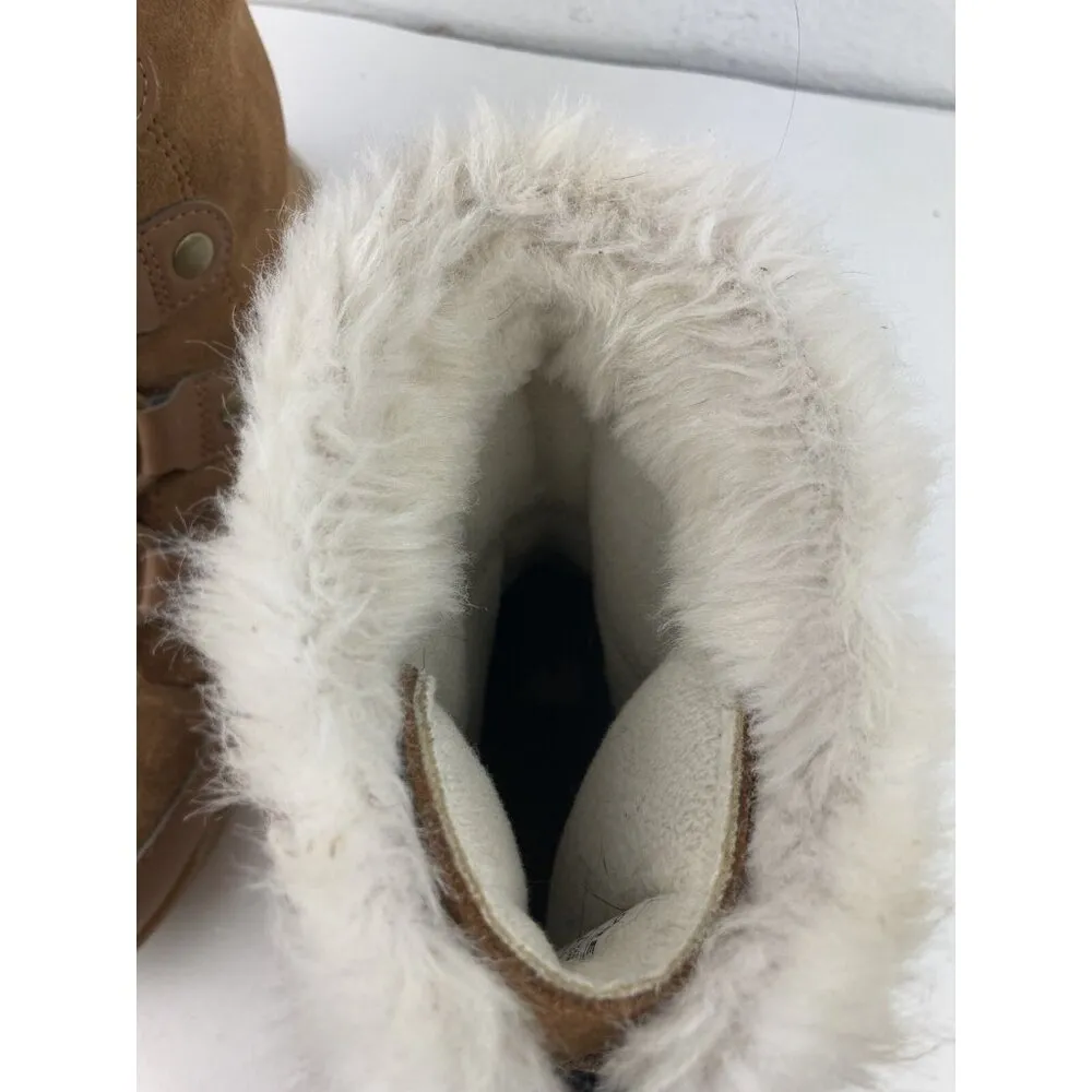 *SOREL Brown Suede Leather Mid Calf Boots Womens Size 6 Faux Fur Lined Winter - Image 13