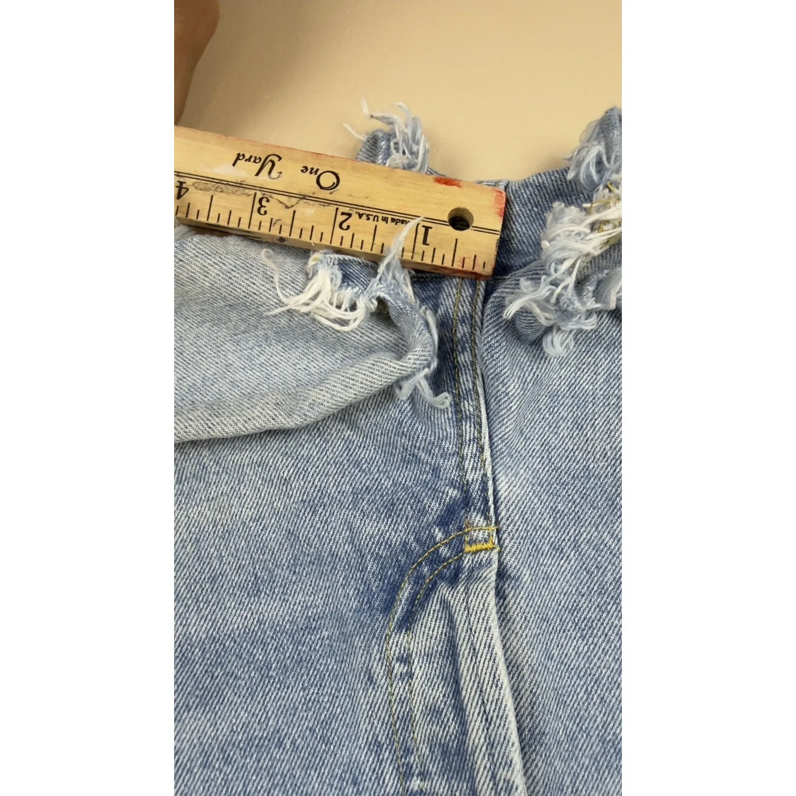 Agolde Parker Women’s Distressed Denim Shorts Size 24 High-Rise Cut-Off Blue - Image 10