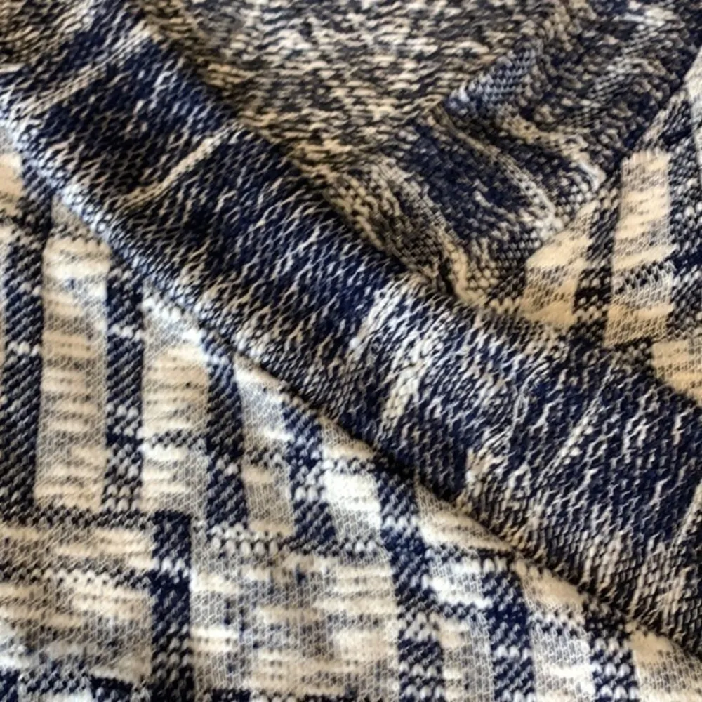 Cupio wrap open cardigan stretch waterfall draped navy white L - Image 11