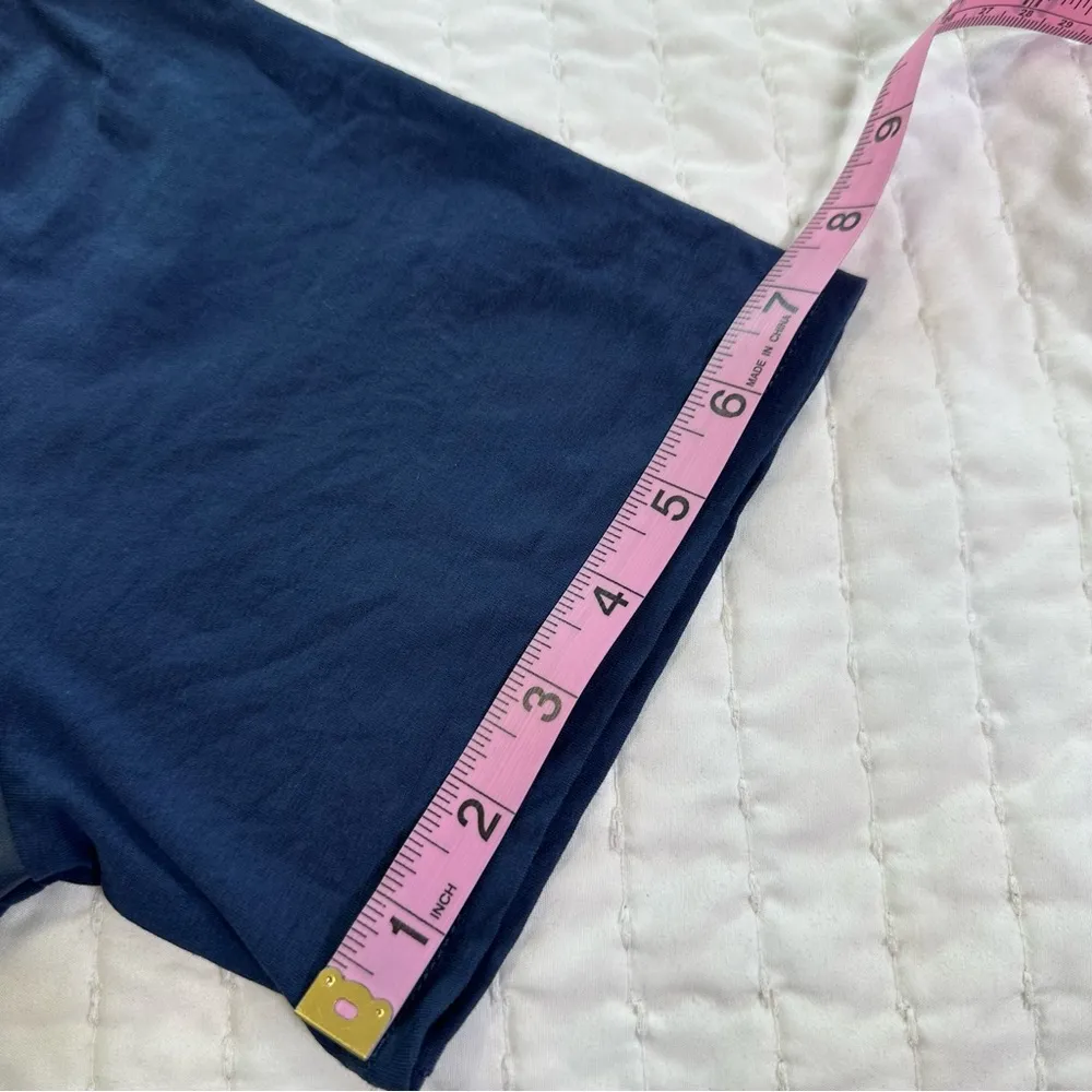 DR2 Dark Blue Faux Leather Front Blouse With Side Open Size M - Image 7