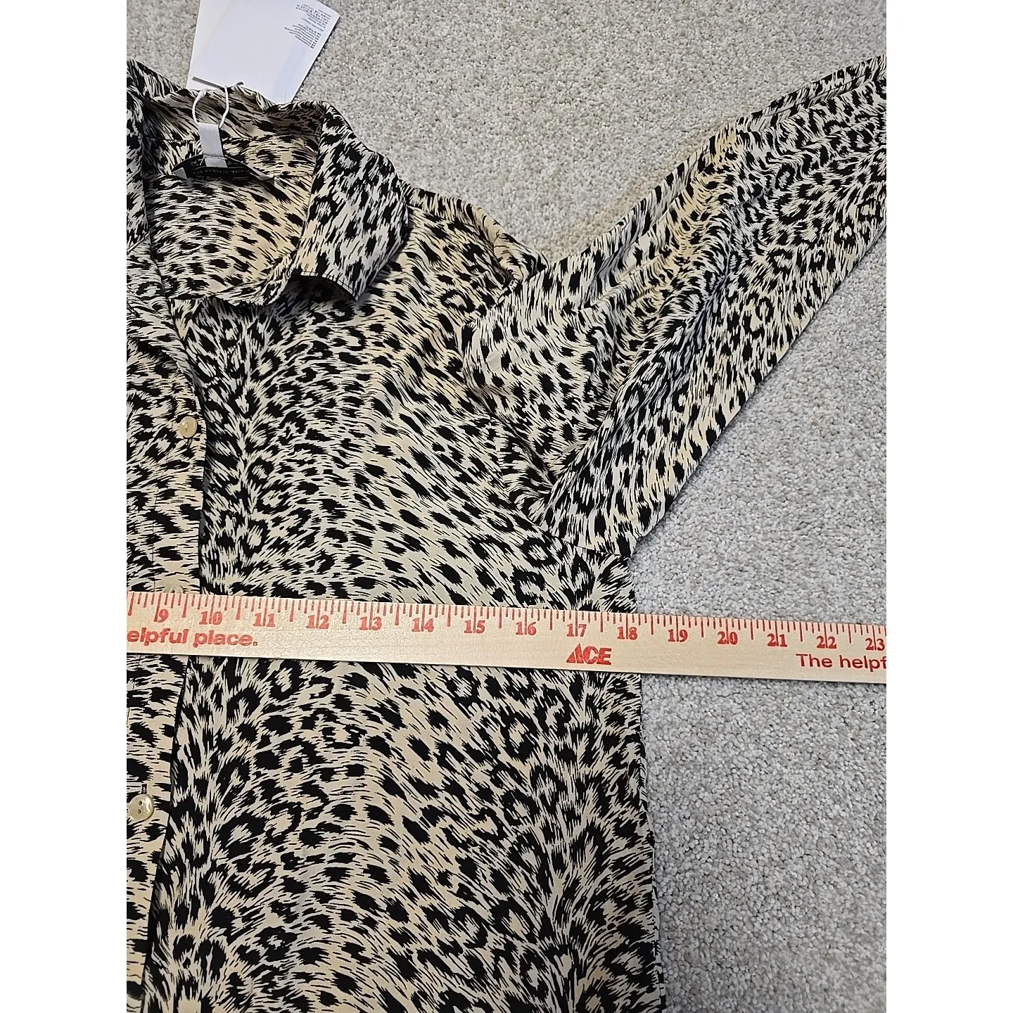 & Other Stories Size 0 Animal Print Button Up Lightweight Shirt‎ Leopard Anthro - Image 6