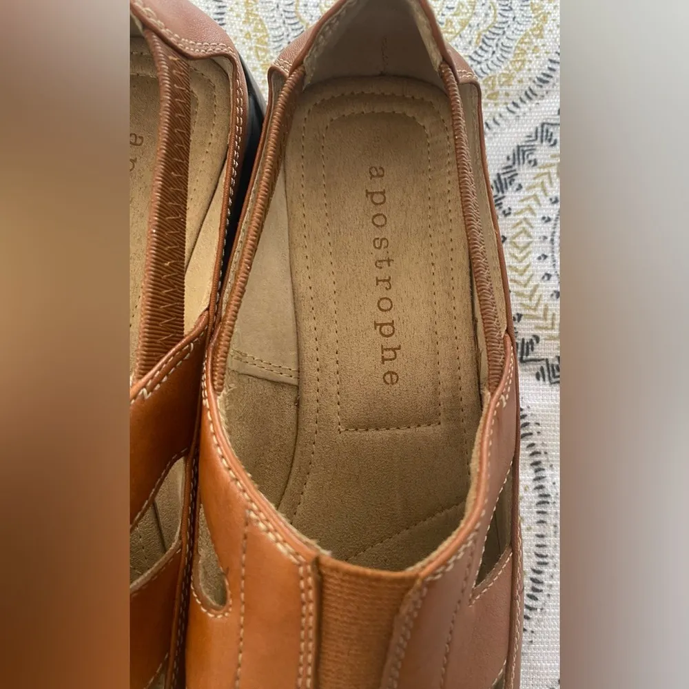 Vintage Women's Size 8.5M Apostrophe Brown Sandals Casual Slip On Summer Shoes - Image 8