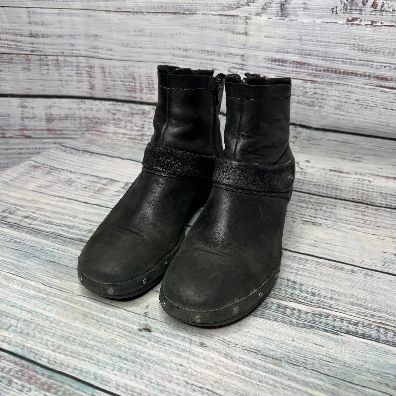 Merrell Women’s Luxe Mid Ankle Boots Black Studded 8 - Image 5