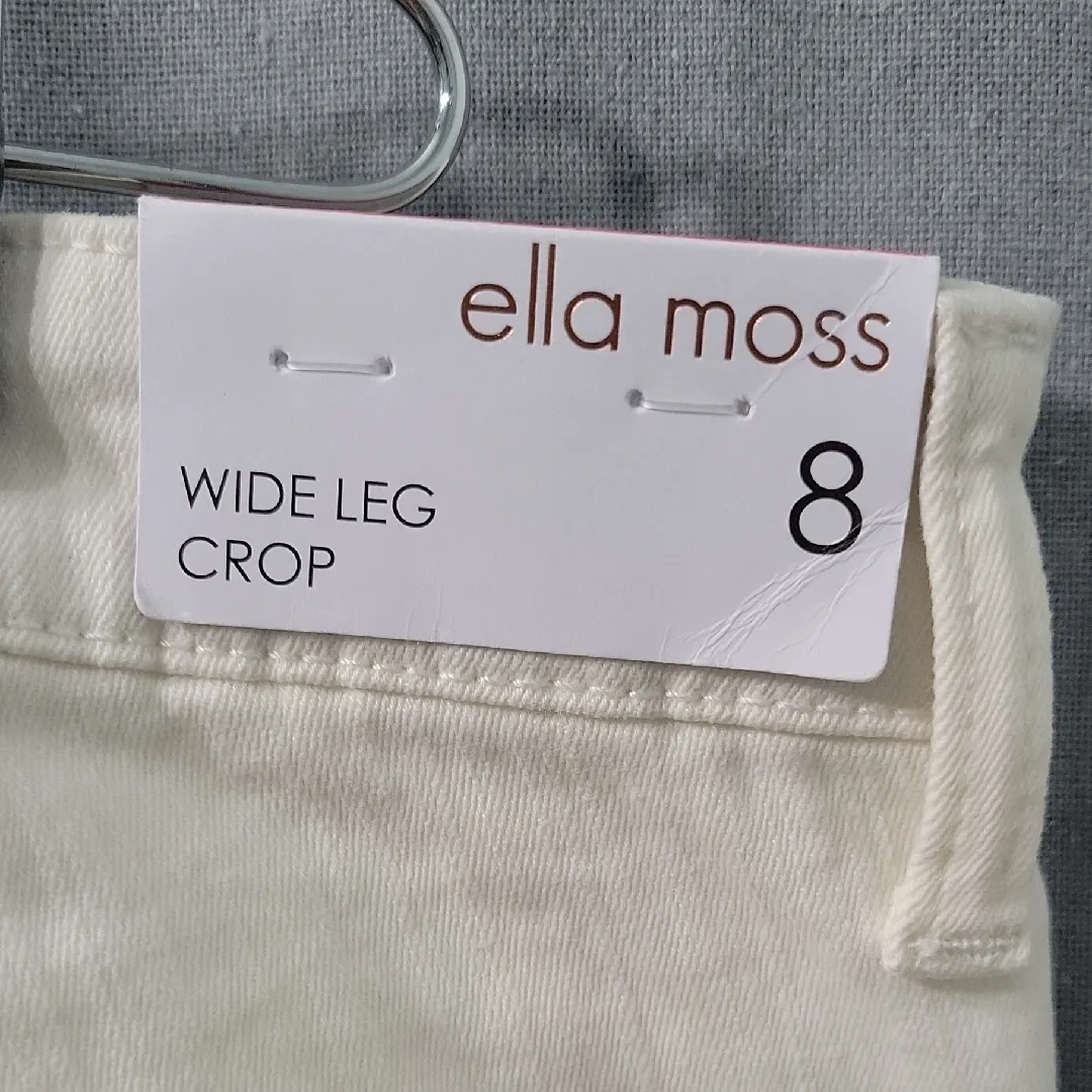 Ella Moss Women’s Wide Leg Crop Pants Cream Size 8 - Image 10