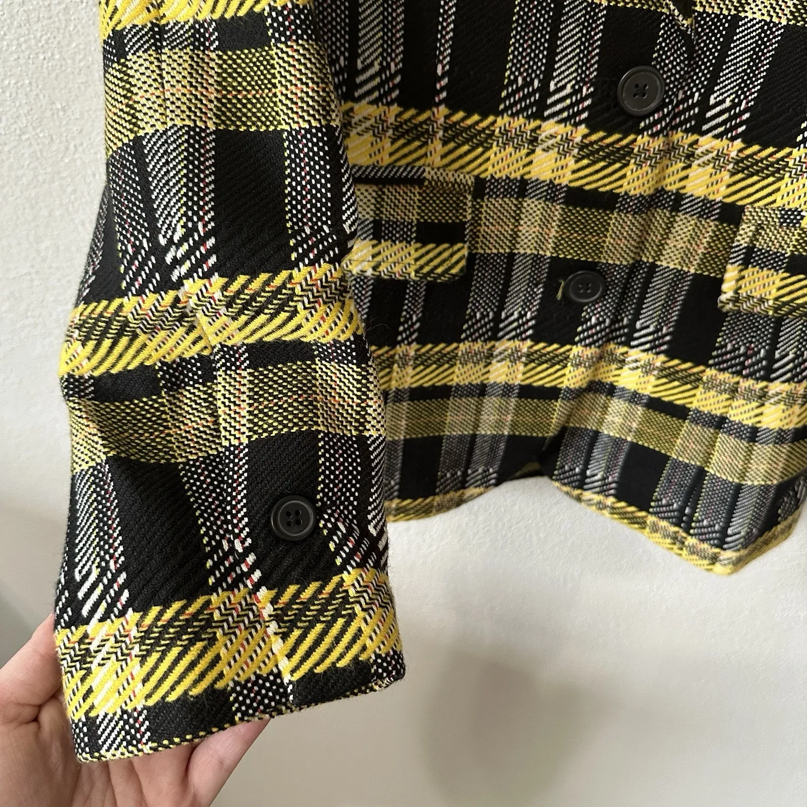 NEW Grey Lab Women's Small‎ Black Yellow Blazer Jacket Tweed Like Grunge Rocker - Image 4