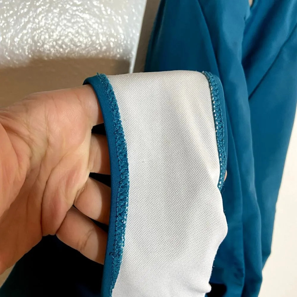 Cupshe One Piece Swimsuit Halter Ladder Neckline Backless Teal Small - Image 4