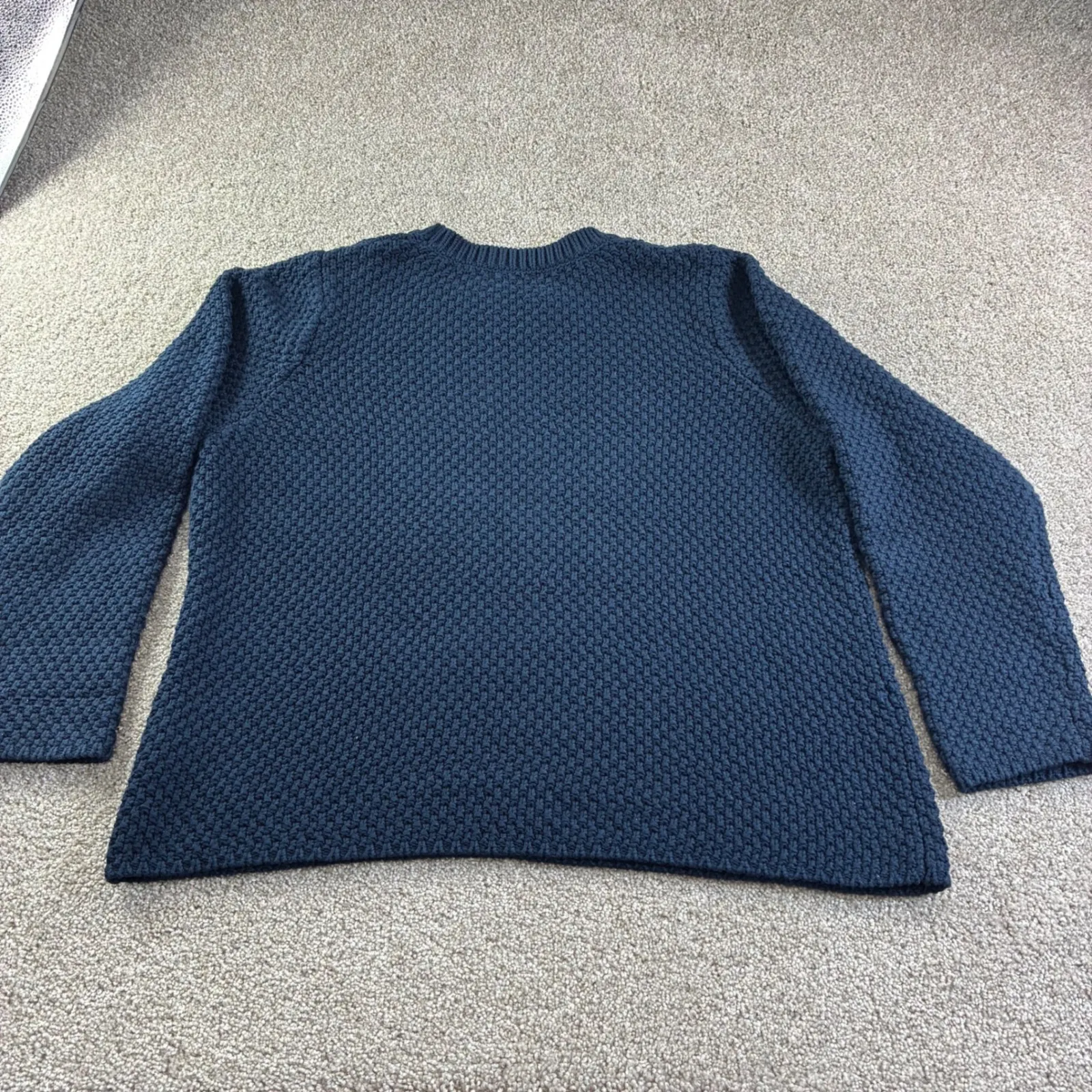 ORVIS Womens XL Blue Irish Knit Cotton Crew Neck Long Sleeve Sweater Classic - Image 9