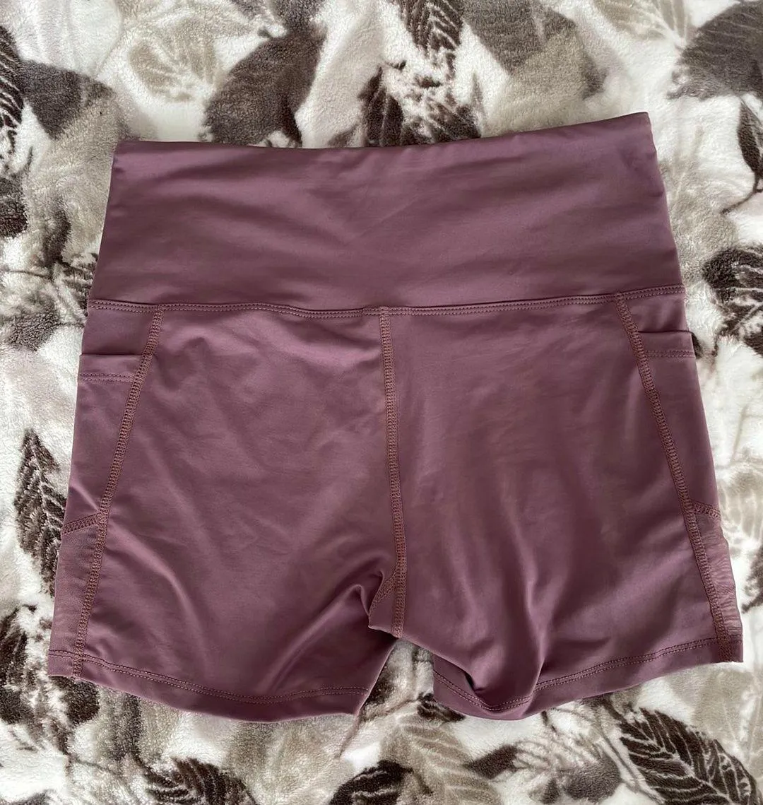 SheIn Workout Shorts Mauve With Pockets - Image 2