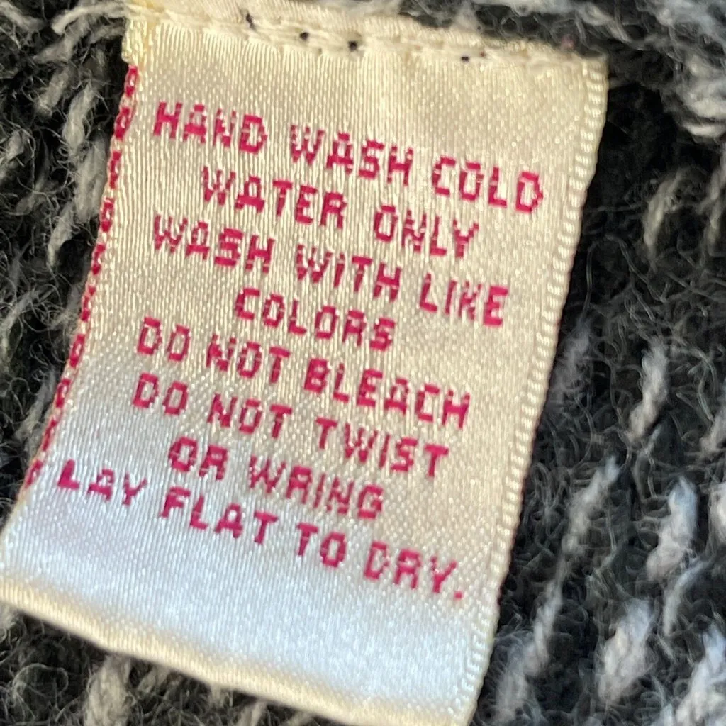 Derek Heart Chunky Knit‎ Cardigan Sweater Juniors Size S Gray 2 Button High Neck - Image 10